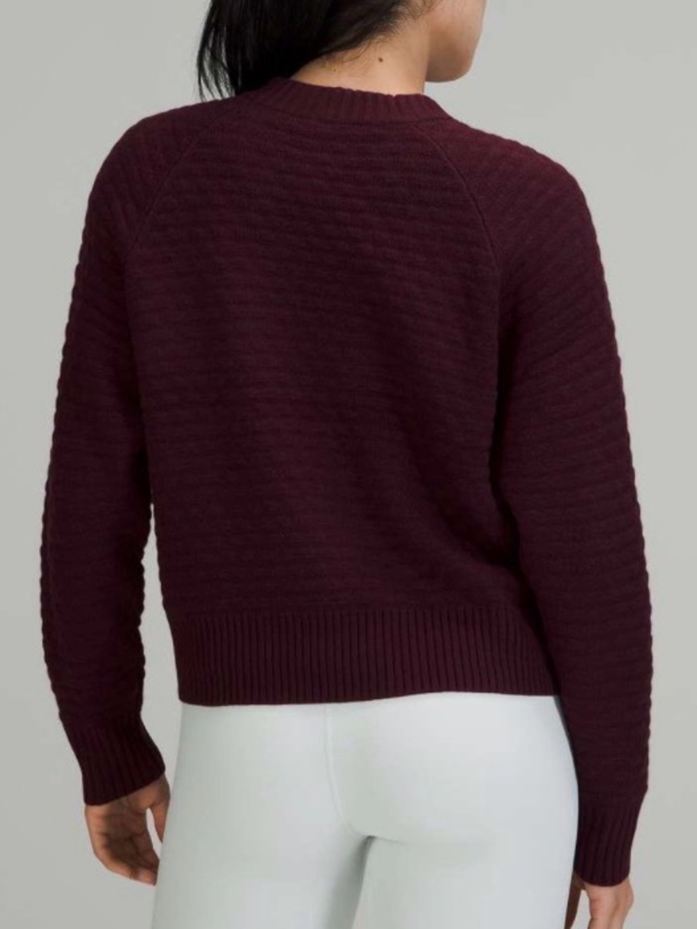 lululemon sz M/L Textured Play Crew Sweater, Cassis burgundy plum medium large